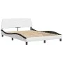 Bed frame with LED black white synthetic leather 120x200 cm by , Beds and slatted bases - Ref: Foro24-3213926, Price: 220,80 ...