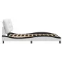 Bed frame with LED black white synthetic leather 120x200 cm by , Beds and slatted bases - Ref: Foro24-3213926, Price: 220,80 ...