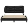 Bed frame with LED lights, black and white synthetic leather, 140x200 cm. by , Beds and slatted bases - Ref: Foro24-3213939, ...