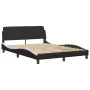 Bed frame with LED lights, black and white synthetic leather, 140x200 cm. by , Beds and slatted bases - Ref: Foro24-3213939, ...