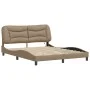 Bed frame with LED lights cappuccino PE leather 160x200 cm by , Beds and slatted bases - Ref: Foro24-3213945, Price: 248,40 €...