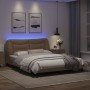 Bed frame with LED lights cappuccino PE leather 160x200 cm by , Beds and slatted bases - Ref: Foro24-3213945, Price: 267,17 €...