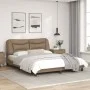 Bed frame with LED lights cappuccino PE leather 160x200 cm by , Beds and slatted bases - Ref: Foro24-3213945, Price: 248,40 €...