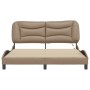 Bed frame with LED lights cappuccino PE leather 160x200 cm by , Beds and slatted bases - Ref: Foro24-3213945, Price: 267,17 €...