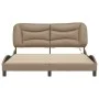 Bed frame with LED lights cappuccino PE leather 160x200 cm by , Beds and slatted bases - Ref: Foro24-3213945, Price: 248,40 €...
