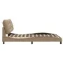 Bed frame with LED lights cappuccino PE leather 160x200 cm by , Beds and slatted bases - Ref: Foro24-3213945, Price: 248,40 €...