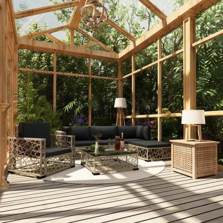 6-teiliges Gartenmöbel-Set und graue synthetische Rattankissen von vidaXL, Gartensets - Ref: Foro24-46811, Preis: 390,73 €, R...