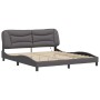 Estructura de cama con luz LED cuero sintético gris 180x200 cm de , Camas y somieres - Ref: Foro24-3213951, Precio: 270,13 €,...