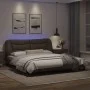 Estructura de cama con luz LED cuero sintético gris 180x200 cm de , Camas y somieres - Ref: Foro24-3213951, Precio: 262,78 €,...