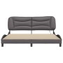Bed frame with LED light gray synthetic leather 180x200 cm by , Beds and slatted bases - Ref: Foro24-3213951, Price: 270,13 €...
