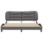 Estructura de cama con luz LED cuero sintético gris 180x200 cm de , Camas y somieres - Ref: Foro24-3213951, Precio: 262,78 €,...