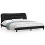 Bed frame with LED light PE leather black white 180x200 cm by , Beds and slatted bases - Ref: Foro24-3213953, Price: 261,92 €...