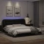 Bed frame with LED light PE leather black white 180x200 cm by , Beds and slatted bases - Ref: Foro24-3213953, Price: 264,92 €...