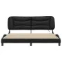 Bed frame with LED light PE leather black white 180x200 cm by , Beds and slatted bases - Ref: Foro24-3213953, Price: 264,92 €...