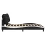 Bed frame with LED light PE leather black white 180x200 cm by , Beds and slatted bases - Ref: Foro24-3213953, Price: 264,92 €...