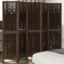 Dark brown paulownia wood 5-panel separator screen by , Room dividers - Ref: Foro24-358661, Price: 107,67 €, Discount: %
