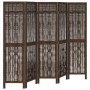Dark brown paulownia wood 5-panel separator screen by , Room dividers - Ref: Foro24-358661, Price: 107,67 €, Discount: %