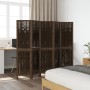 Dark brown paulownia wood 5-panel separator screen by , Room dividers - Ref: Foro24-358661, Price: 107,67 €, Discount: %