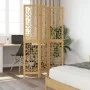 3-panel partition screen solid brown paulownia wood by , Room dividers - Ref: Foro24-358862, Price: 78,50 €, Discount: %