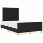 Estructura de cama con cabecera Negro 120 x 190 cm tela
