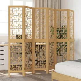 6-panel partition screen solid paulownia wood brown by , Room dividers - Ref: Foro24-358874, Price: 108,85 €, Discount: %