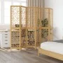 6-panel partition screen solid paulownia wood brown by , Room dividers - Ref: Foro24-358874, Price: 108,85 €, Discount: %