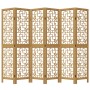 6-panel partition screen solid paulownia wood brown by , Room dividers - Ref: Foro24-358874, Price: 110,19 €, Discount: %