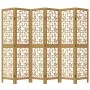 6-panel partition screen solid paulownia wood brown by , Room dividers - Ref: Foro24-358874, Price: 108,85 €, Discount: %