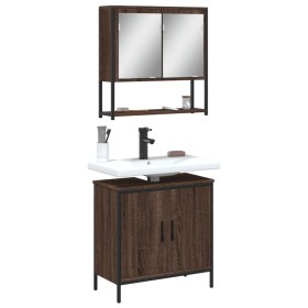Set de muebles baño 2 pzas madera contrachapada marrón roble de , Muebles de baño - Ref: Foro24-3214664, Precio: 106,40 €, De...