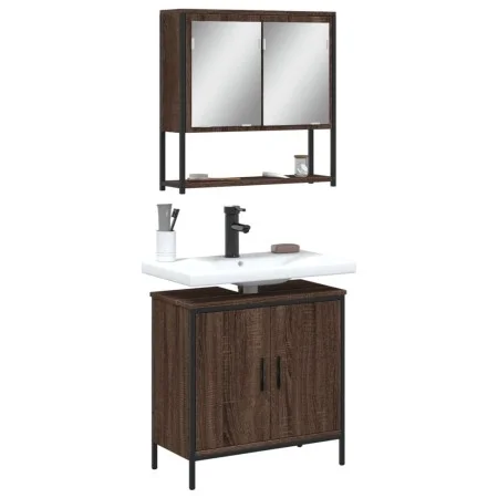 2-piece bathroom furniture set in oak brown plywood by , Bathroom furniture - Ref: Foro24-3214664, Price: 104,73 €, Discount: %