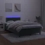 Box spring bed with mattress and LED dark green velvet 120x190cm by , Beds and slatted bases - Ref: Foro24-3270150, Price: 39...