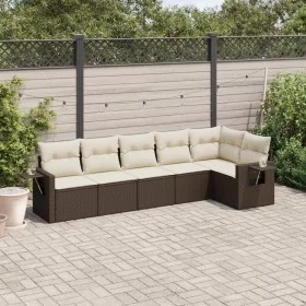 6-piece garden sofa set and brown synthetic rattan cushions by , Garden sets - Ref: Foro24-3220192, Price: 411,01 €, Discount: %