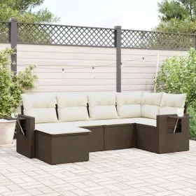 6-piece garden sofa set and brown synthetic rattan cushions by , Garden sets - Ref: Foro24-3220462, Price: 403,87 €, Discount: %