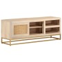 TV-Schrank aus massivem Mangoholz und Eisen, 110 x 30 x 40 cm von , CD- und DVD-Speicher - Ref: Foro24-372022, Preis: 144,99 ...