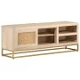 TV-Schrank aus massivem Mangoholz und Eisen, 110 x 30 x 40 cm von , CD- und DVD-Speicher - Ref: Foro24-372022, Preis: 143,75 ...