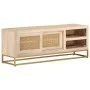 TV-Schrank aus massivem Mangoholz und Eisen, 110 x 30 x 40 cm von , CD- und DVD-Speicher - Ref: Foro24-372022, Preis: 143,75 ...