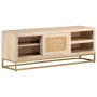 Mueble de TV madera maciza de mango y hierro 110x30x40 cm