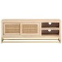 TV-Schrank aus massivem Mangoholz und Eisen, 110 x 30 x 40 cm von , CD- und DVD-Speicher - Ref: Foro24-372022, Preis: 144,99 ...