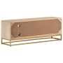 TV-Schrank aus massivem Mangoholz und Eisen, 110 x 30 x 40 cm von , CD- und DVD-Speicher - Ref: Foro24-372022, Preis: 144,99 ...
