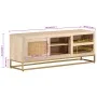 TV-Schrank aus massivem Mangoholz und Eisen, 110 x 30 x 40 cm von , CD- und DVD-Speicher - Ref: Foro24-372022, Preis: 143,75 ...