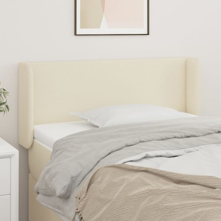 Cabecero de cuero sintético color crema 83x16x78/88 cm