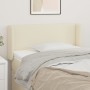 Cabecero de cuero sintético color crema 83x16x78/88 cm