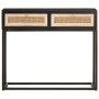 Solid mango wood and black iron console table 90x30x76 cm by , Side tables - Ref: Foro24-372003, Price: 108,37 €, Discount: %