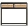Solid mango wood and black iron console table 90x30x76 cm by , Side tables - Ref: Foro24-372003, Price: 107,41 €, Discount: %