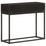 Solid mango wood and black iron console table 90x30x76 cm by , Side tables - Ref: Foro24-372003, Price: 107,41 €, Discount: %
