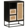 Iron and solid black mango wood sideboard 55x30x76 cm by , Lockers and storage cabinets - Ref: Foro24-372001, Price: 136,81 €...