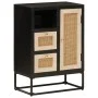 Iron and solid black mango wood sideboard 55x30x76 cm by , Lockers and storage cabinets - Ref: Foro24-372001, Price: 135,28 €...
