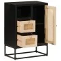 Iron and solid black mango wood sideboard 55x30x76 cm by , Lockers and storage cabinets - Ref: Foro24-372001, Price: 135,28 €...