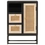 Iron and solid black mango wood sideboard 55x30x76 cm by , Lockers and storage cabinets - Ref: Foro24-372001, Price: 136,81 €...