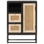Iron and solid black mango wood sideboard 55x30x76 cm by , Lockers and storage cabinets - Ref: Foro24-372001, Price: 135,28 €...